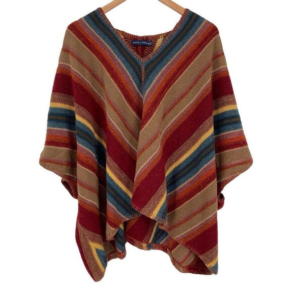 Vintage Ralph Lauren Poncho Sweater Wool Linen Alpaca Cashmere Women XS/S - Picture 1 of 6